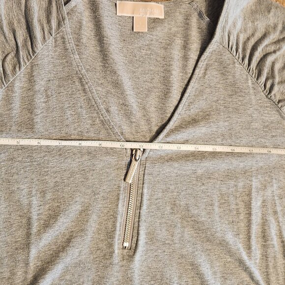 Michael Kors 1/4 Front Zip V-Neck Top Size Large - Picture 5 of 11